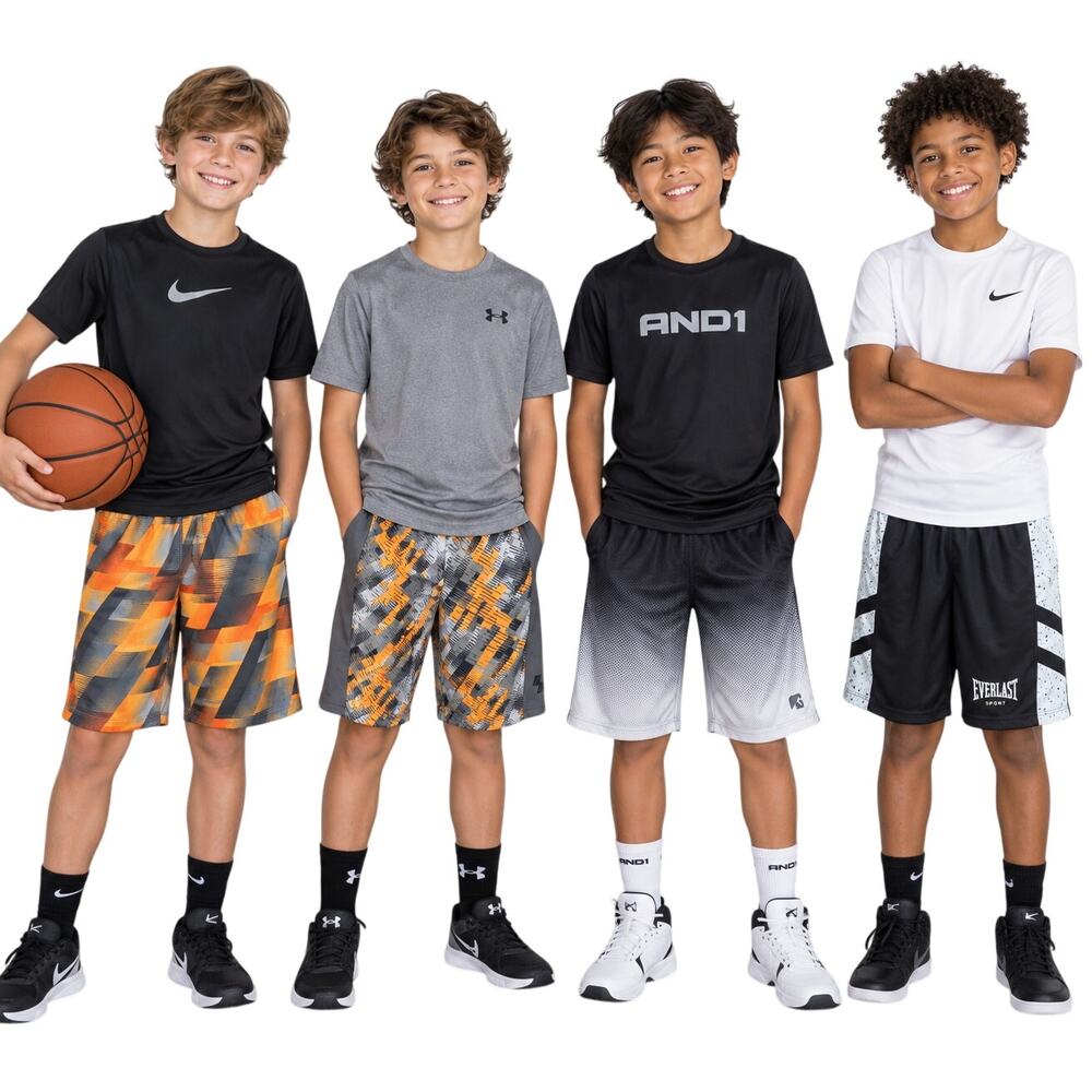Athletic Basketball Shorts Lot of 4 Size L 10/12 Youth